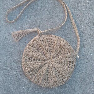 circle straw bag round crochet coastal cowgirl crossbody bag beachy